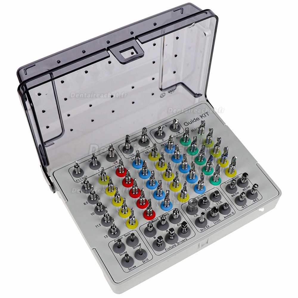 Kits guides pour implants universels dentaires, guide de perforation des tissus, alésoir, guide de forage d'ancrage